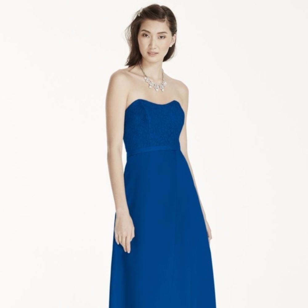 New David's Bridal Horizon Blue Lace & Satin Gown Size 12